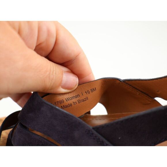 Trask Randi Sandals Women's Size 8 Blue Leather Suede Espadrilles Slingback - Picture 12 of 12